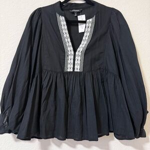 Banana Republic Black Top with White Detailing